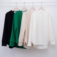 【Bed&Breakfast ベッド＆ブレイクファースト】Back Satin Dry Georgette Blouse