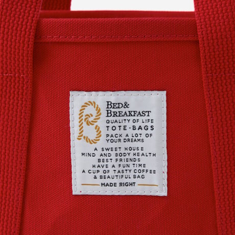 【Bed&Breakfast ベッド＆ブレイクファースト】TOTE BAG (トートバッグ）Sサイズ　Red