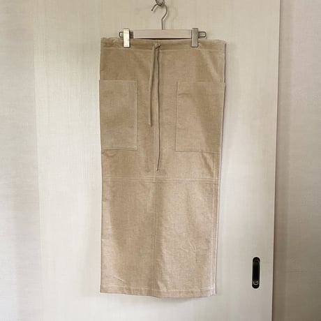 【Bed&Breakfast ベッド＆ブレイクファースト】Cotton Linen Corduroy Skirt in Beige