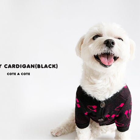【cote a cote/コータ・コート】Cherry Cardigan (チェリーカーディガン）(black)