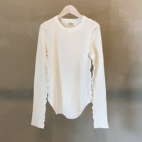 【Bed&Breakfast ベッド＆ブレイクファースト】Cotton Waffle Crew-neck in Off White