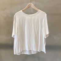 【Bed&Breakfast ベッド＆ブレイクファースト】Tumbler Finishing Satin Tee in White