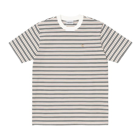 【Carhartt WIP /カーハートウィップ】S/S AKRON T-SHIRT - Akron Stripe, Wax