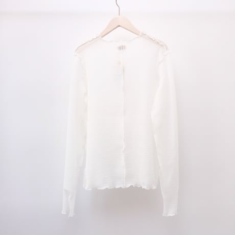 【Bed&Breakfast ベッド＆ブレイクファースト】Sheer Crepe Key Neck Top