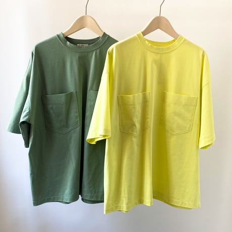 【quan別注】【Bed&Breakfast】Premium Cotton Tshirt in Lemon yellow/Olive