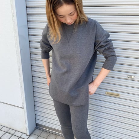 【Bed&Breakfast】　【quan別注】double air sweat (ダブルエアースウェット）BLACKMIX