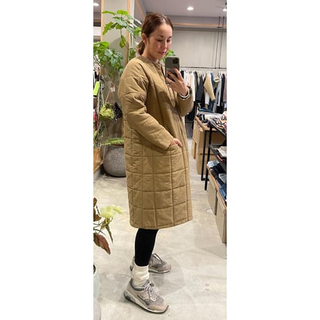 【Bed&Breakfast】Grosgrain Quilted Liner LongCoat in Brown