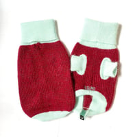 【HAINU ハイヌ】ANGORA×GLITTER SWEATER  (セーター）RED/MINT　XS/Sサイズ