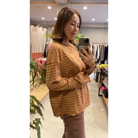 【Bed&Breakfast ベッド＆ブレイクファースト】Rencil Stripe Big Top in Brown Mix