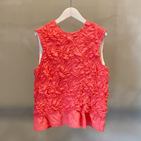 【Greed International グリードインターナショナル】Plum blossom Shirring embroidery Sleeveless Blouse in Pink