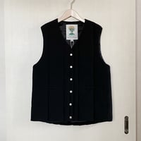 【Bed&Breakfast】Grosgrain Quilted Liner Vest in Black