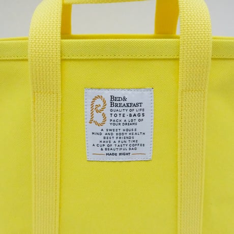 【Bed&Breakfast ベッド＆ブレイクファースト】【quan別注カラー】TOTE BAG (トートバッグ）Mサイズ　Lemon Yellow