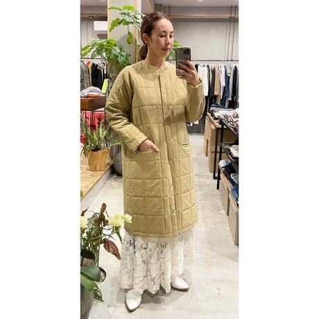 【Bed&Breakfast】Grosgrain Quilted Liner LongCoat in Beige