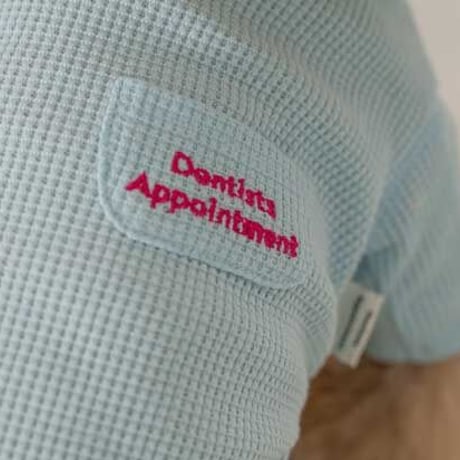 【DENTIST APPOINTMENT /デンティスト アポイントメント】Waffle Crop T-shirt /skyblue