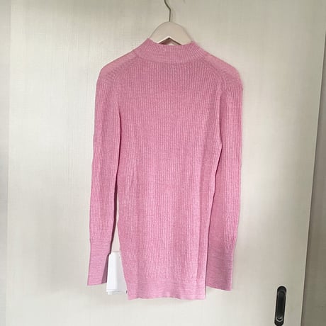 【near.nippon ニアニッポン】ハイゲージリブニット　プルオーバー　pink/black