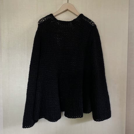 【Greed International グリードインターナショナル】Lily Kid Mohair Flare Cardigan in Black