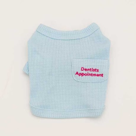 【DENTIST APPOINTMENT /デンティスト アポイントメント】Waffle Crop T-shirt /skyblue