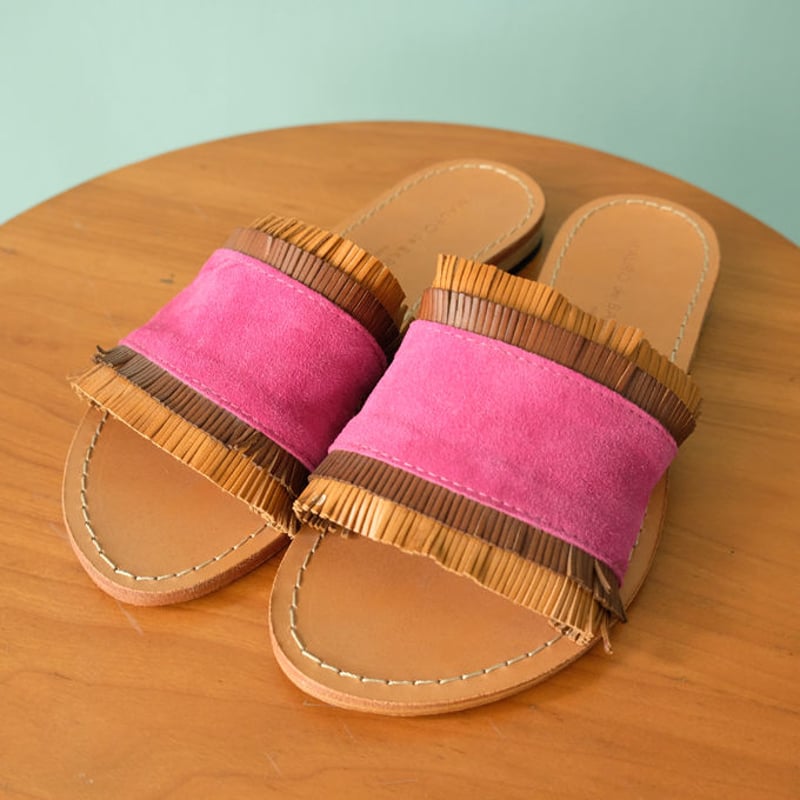 新品✨38サイズ MAURO de BARI レザーフラットサンダル MAURO de BARIマウロ.デ.バーリ/レザーフラットサンダル（AMBRA