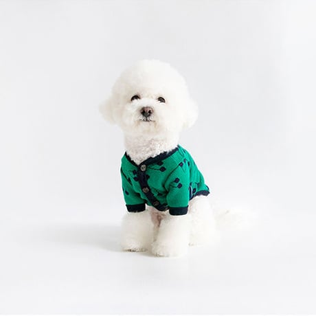 【cote a cote/コータ・コート】Cherry Cardigan (チェリーカーディガン）green