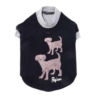【PEGION/ペギオン】Two Dogs T-shirts for Dog  (ツードッグスティー）black/grey