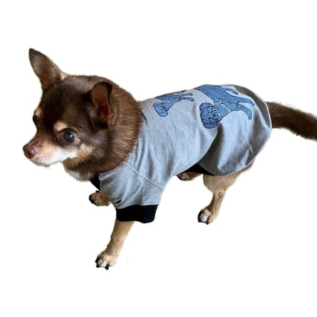 【PEGION/ペギオン】Two Dogs T-shirts for Dog  (ツードッグスティー）black/grey