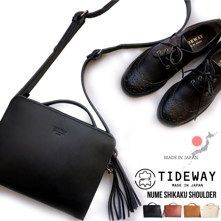 【美品】TIDEWAY ヌメ革 がま口 スクエア レザー ショルダーバッグ 黒 楽天市場】ポイント10倍 【TIDEWAY タイドウェイ】ヌメ革 姫路