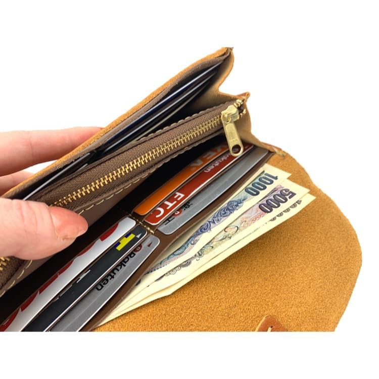 本革 フラップ ロングウォレット 長財布 レディース 日本製