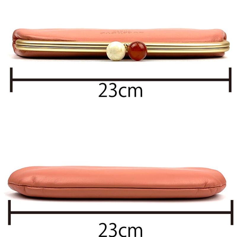 本革 がま口 ロングウォレット アクリル玉 長財布 ズッケロ