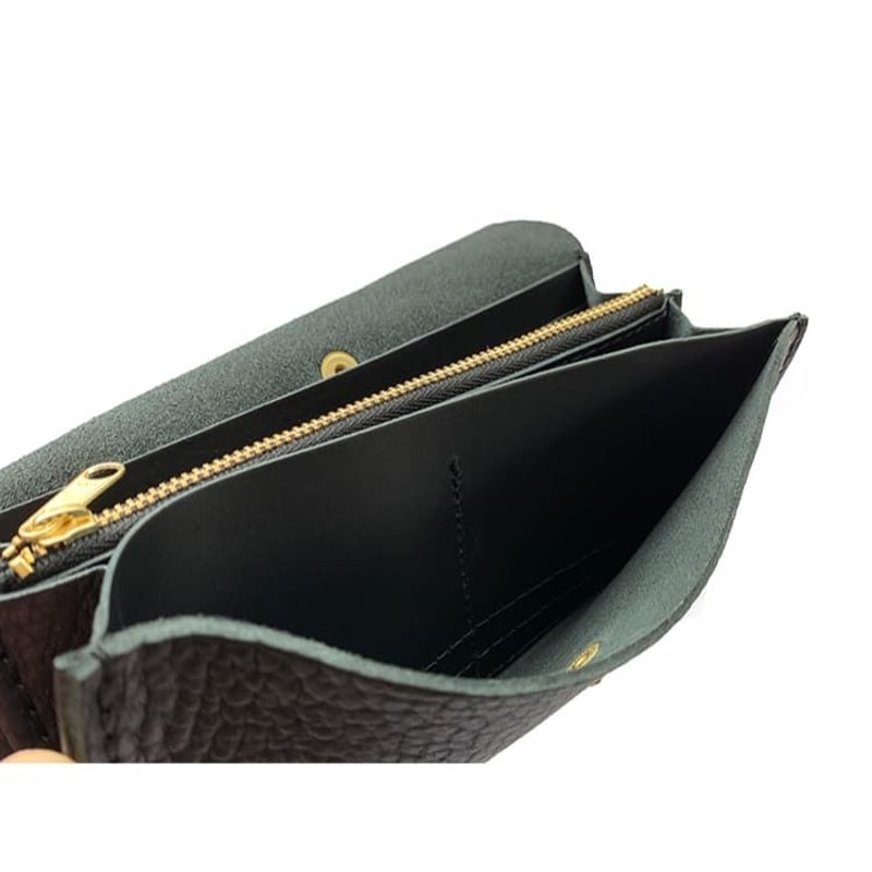 FENDI◇長財布/レザー/ブラック/フラップ/シボ革/ロングウォレット 