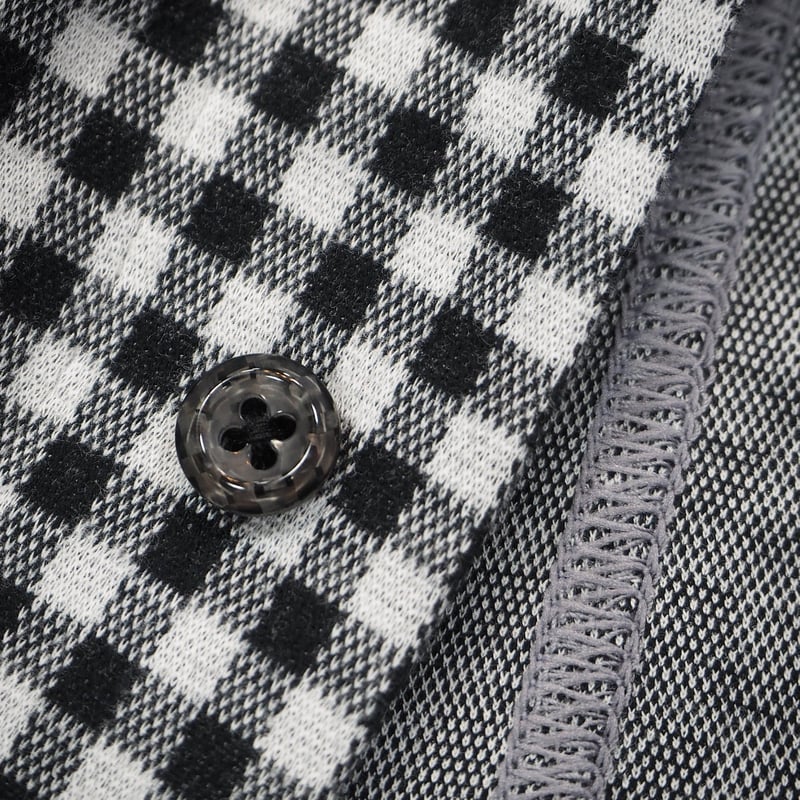 宇宙心地ニットネルシャツ ギンガムチェック ブラック | Membrana