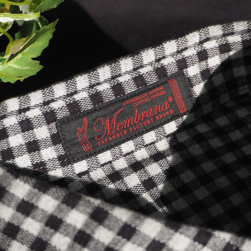 宇宙心地ニットネルシャツ ギンガムチェック ブラック | Membrana