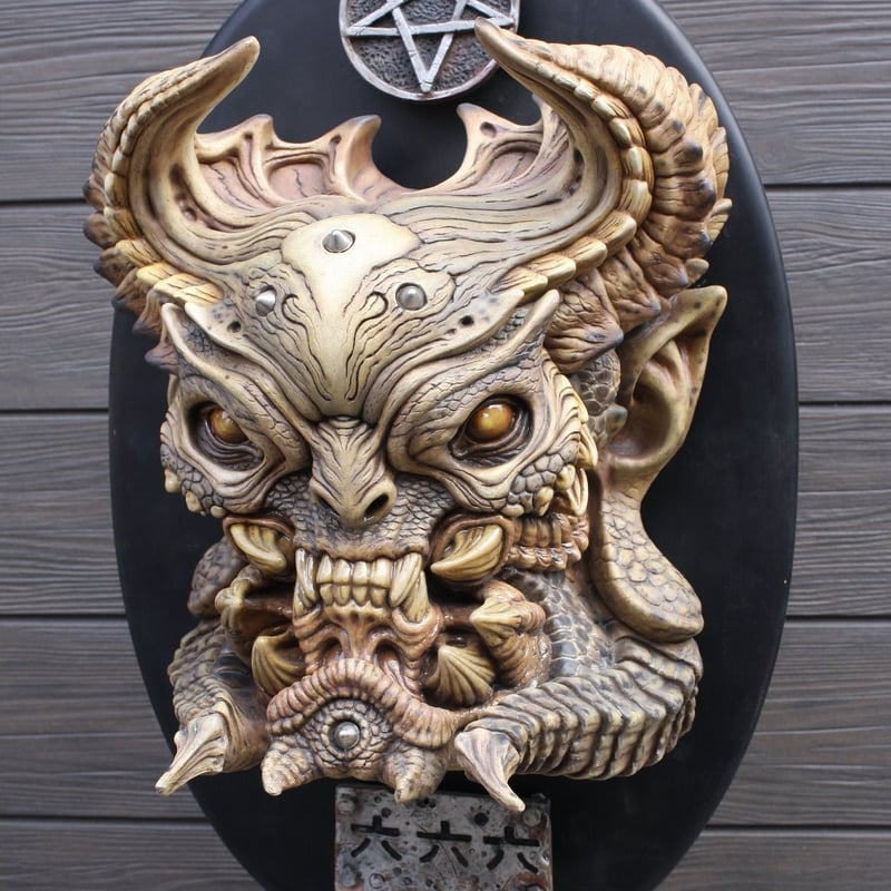 ビンテージ　50s デビル 悪魔　Devil インダストリアル　アドバタイジング 爬虫類型悪魔 Original devil head (can be hung on the