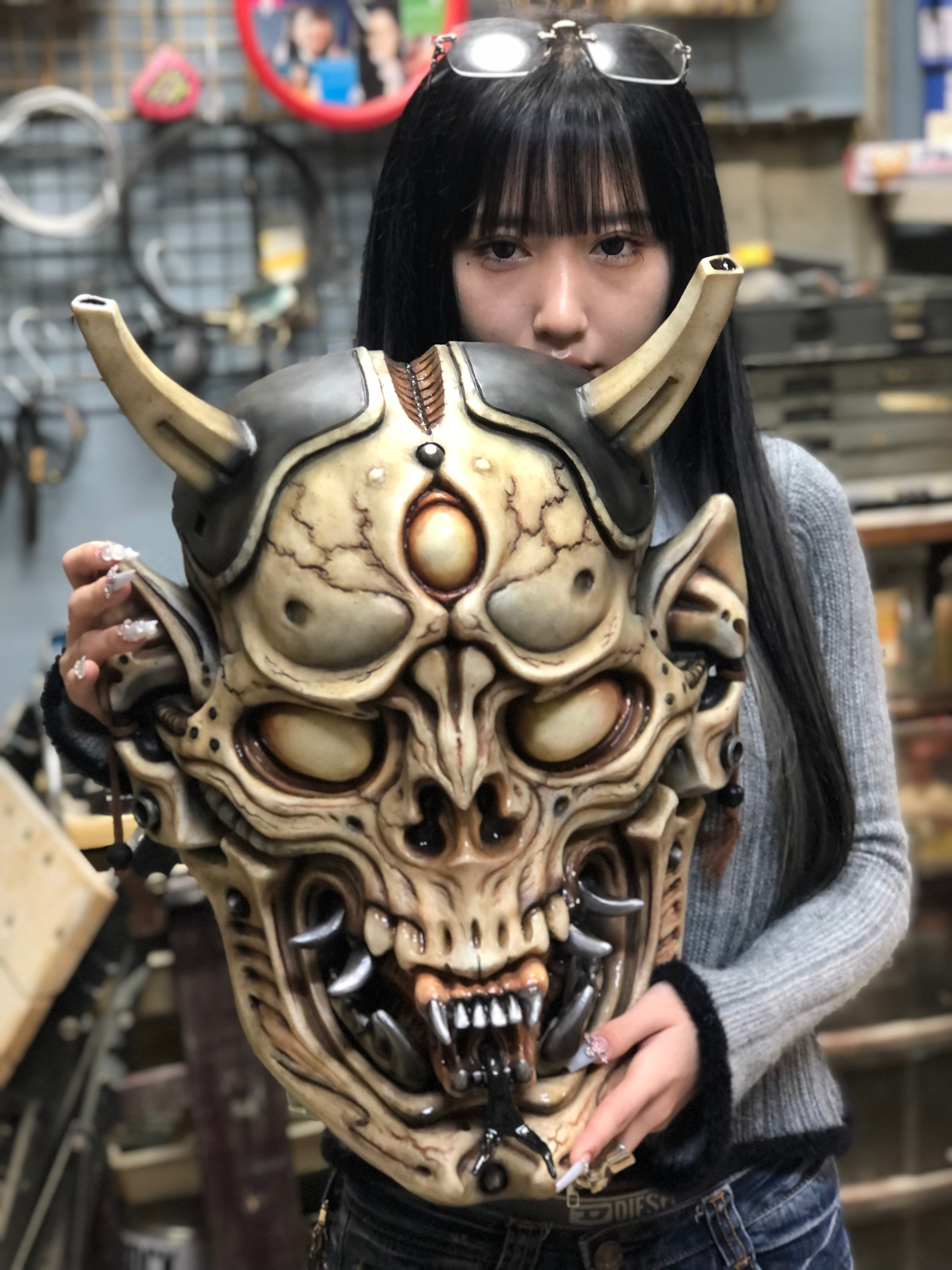 バイオメカ般若髑髏（デッドストック）Biomechanical Hannya skull (d