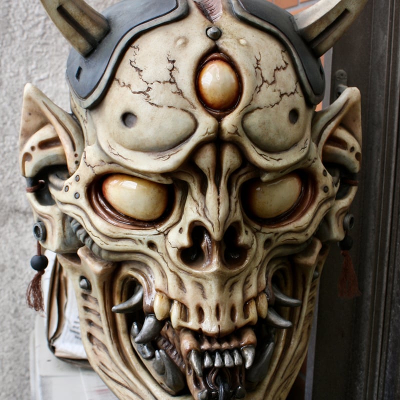 LAUGHING　SKELETON　昭和　ドクロ　スカル　笑う　デッドストック バイオメカ般若髑髏（デッドストック）Biomechanical Hannya skull (d