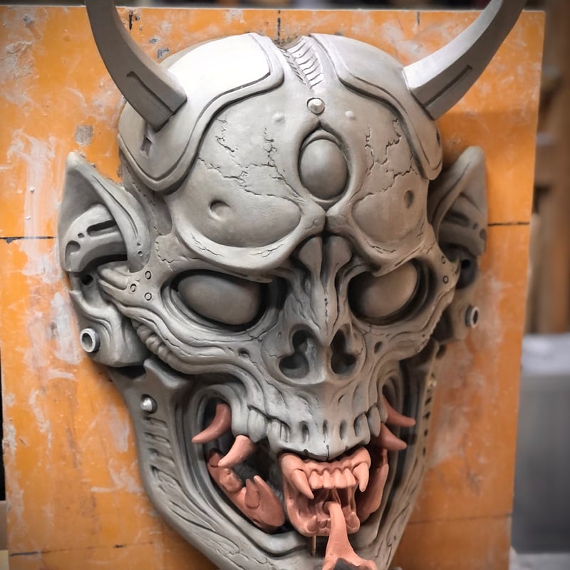 バイオメカ般若髑髏（デッドストック）Biomechanical Hannya skull (d