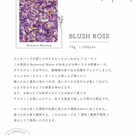 【BLUSH ROSE】～ドライローズ75g～ジャム＊ローズティ＊ローズウオーター＊フラワーバス用途はいろいろ