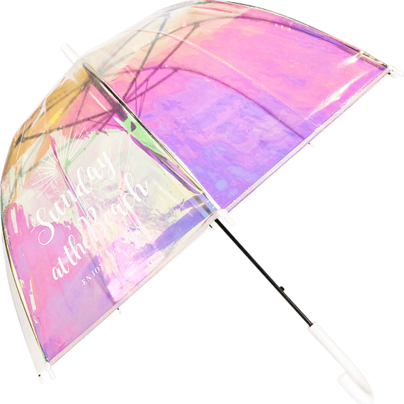 ドーム型 ビニール傘 オーロラカラー 晴雨兼用 PUST-2202 長さ80cm