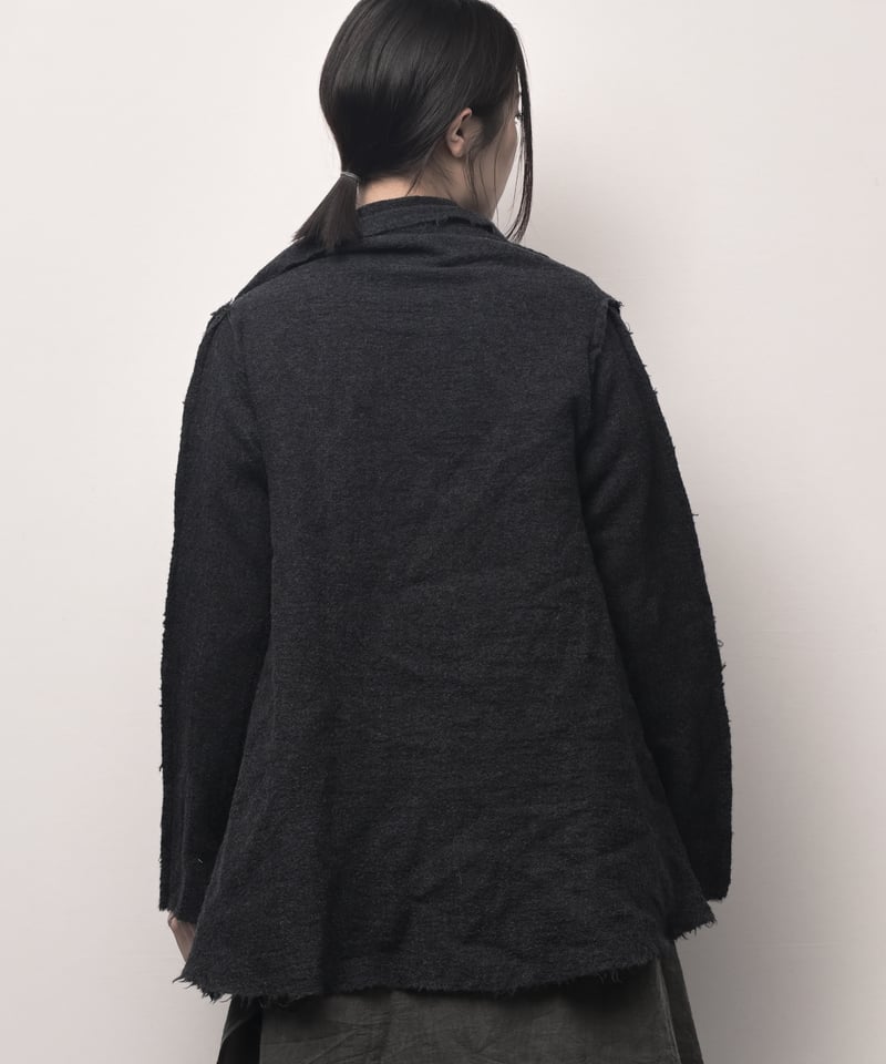 断切鈍色ウール四角カーディガン | I R O F U S I online shop 断切鈍色ウール四角カーディガン | I R O F U S I online shop
