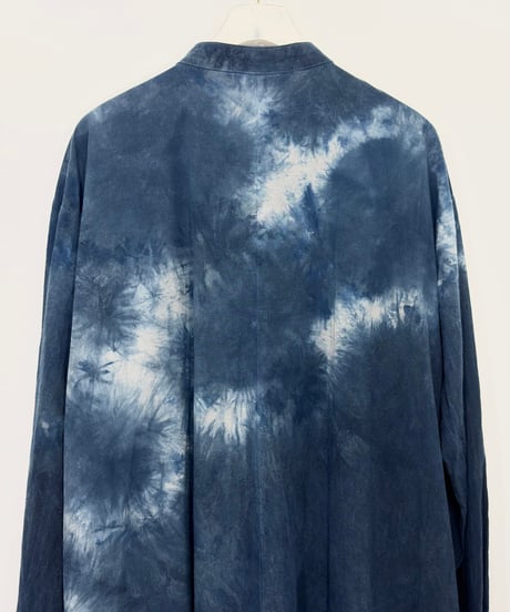 藍墨 幻氷コットンスタンドロングシャツ