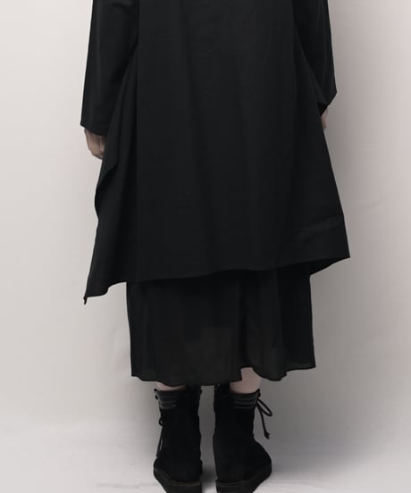 黒綿麻 東雲ワンピース長袖