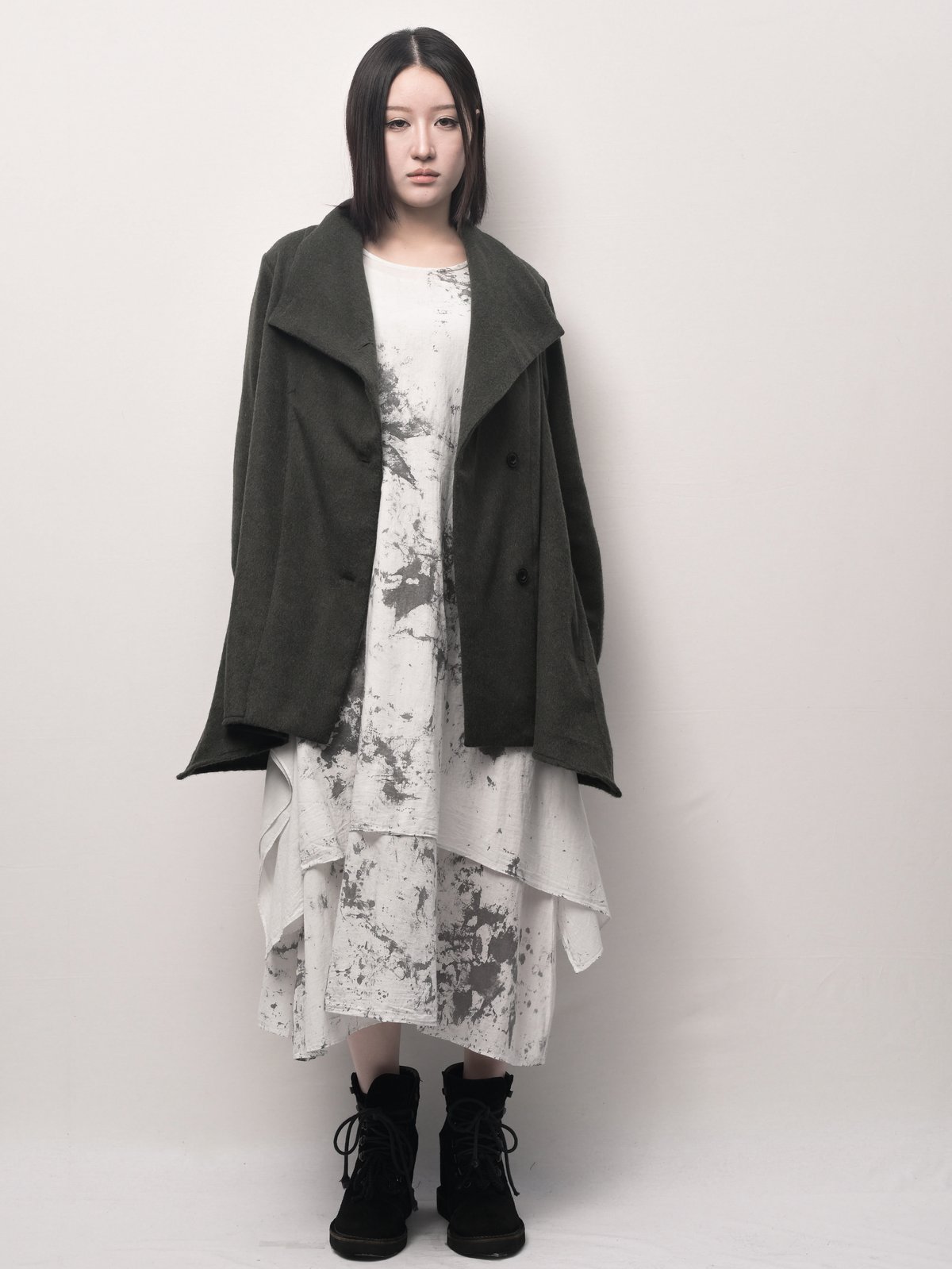 麹塵-kikujin-エコウールショートコーディガン | I R O F U S I onli