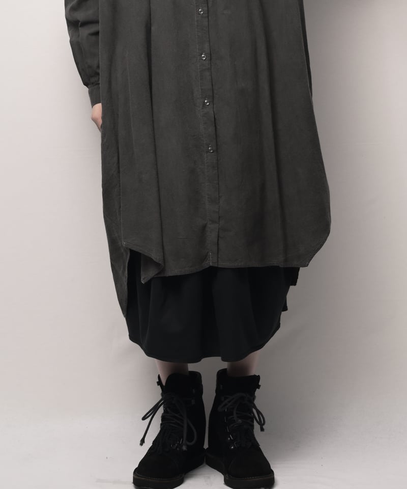 墨染コットンロングドロップシャツ | I R O F U S I online shop
