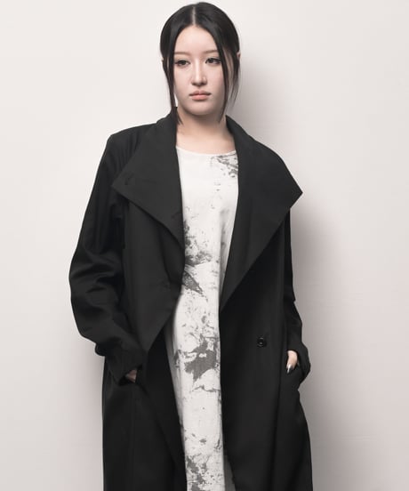 黒藍グラデ天泣ロングコーディガン