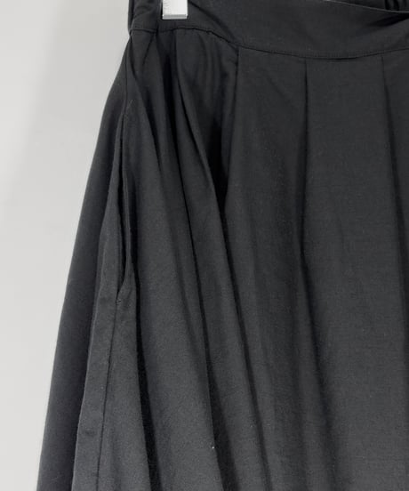 新 黒コットン二重四角スカート