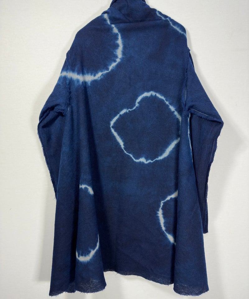 断切藍墨 日輪ウール四角カーディガン | I R O F U S I online shop