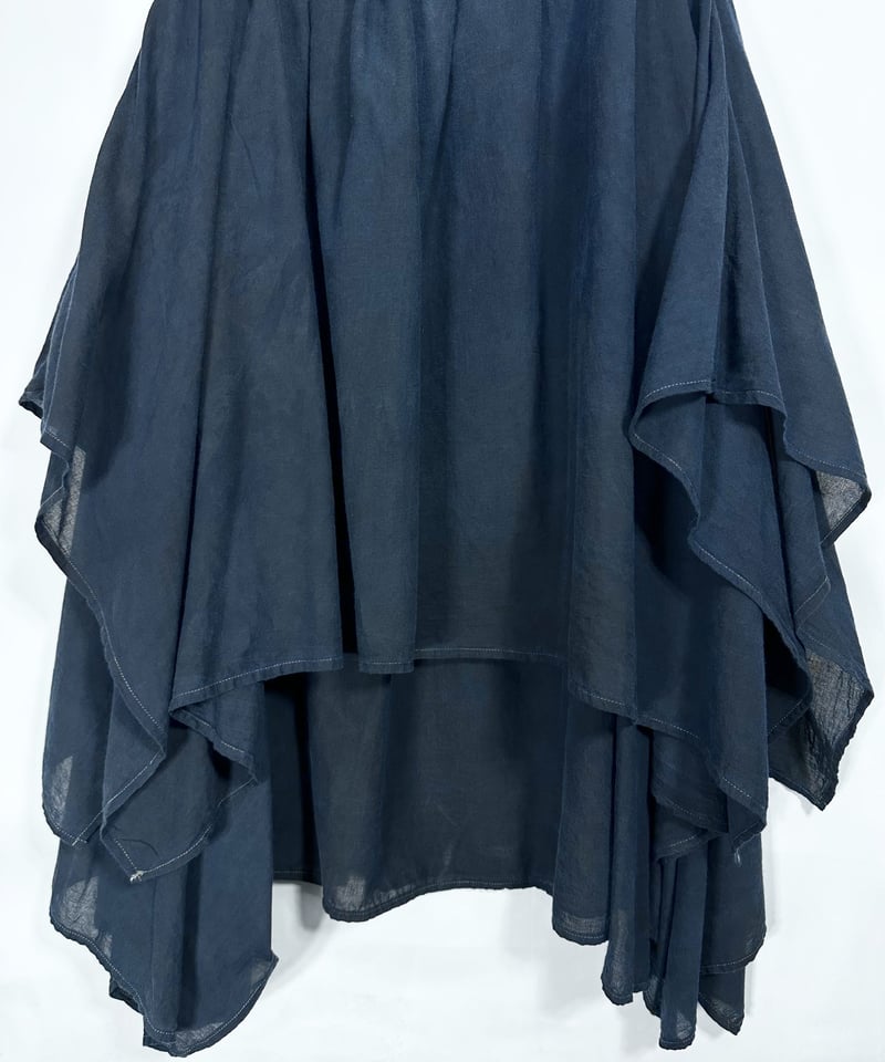 藍墨コットン二重四角スカート | I R O F U S I online shop 藍墨コットン二重四角スカート | I R O F U S I online shop