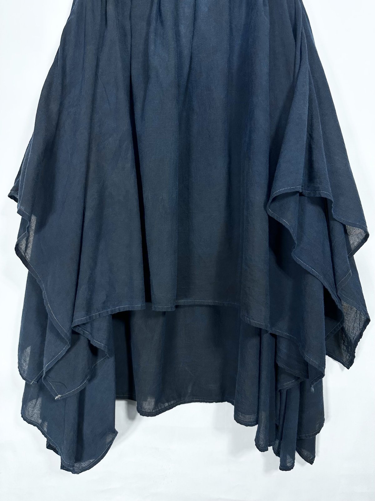 藍墨コットン二重四角スカート | I R O F U S I online shop 