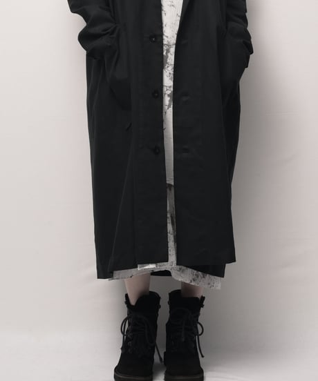 黒綿麻フードコーディガン