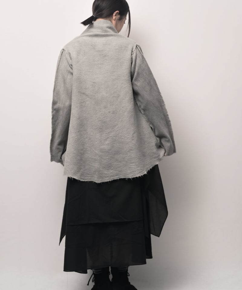 断切墨染ウール四角カーディガン | I R O F U S I online shop 断切墨染ウール四角カーディガン | I R O F U S I online shop