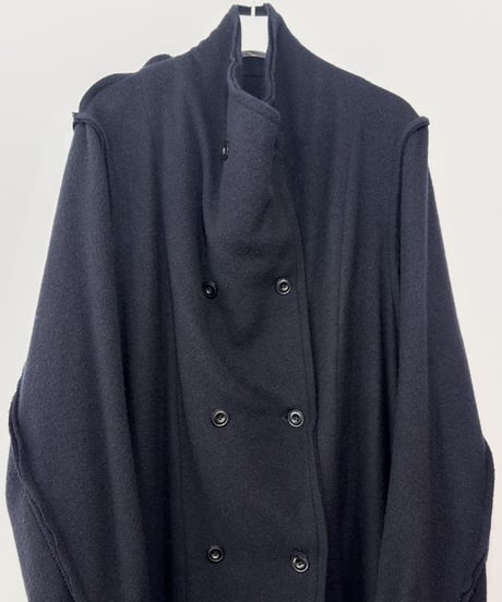 黒ブークレ断切ロングコーディガン